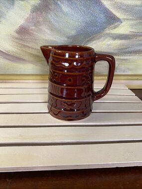 Vintage Marcrest "Daisy and Dot" Brown Glazed Stoneware Creamer